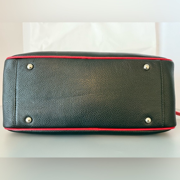 New Tauntus Greek Life Delta Sigma Theta Sorority (ΔΣΘ) Blk&Red Leather Satchel - Picture 4 of 7